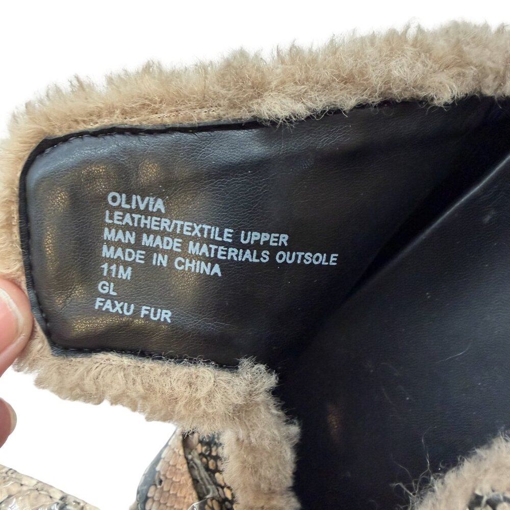 Aerosoles Olivia Snakeskin Platform Sandals Fur Lined Size 11 - Picture 10 of 10